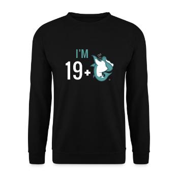 Hai Geschenk Hai Liebhaber - Unisex Pullover - Schwarz - Vorne - Alina (178cm) & Michal (187cm)