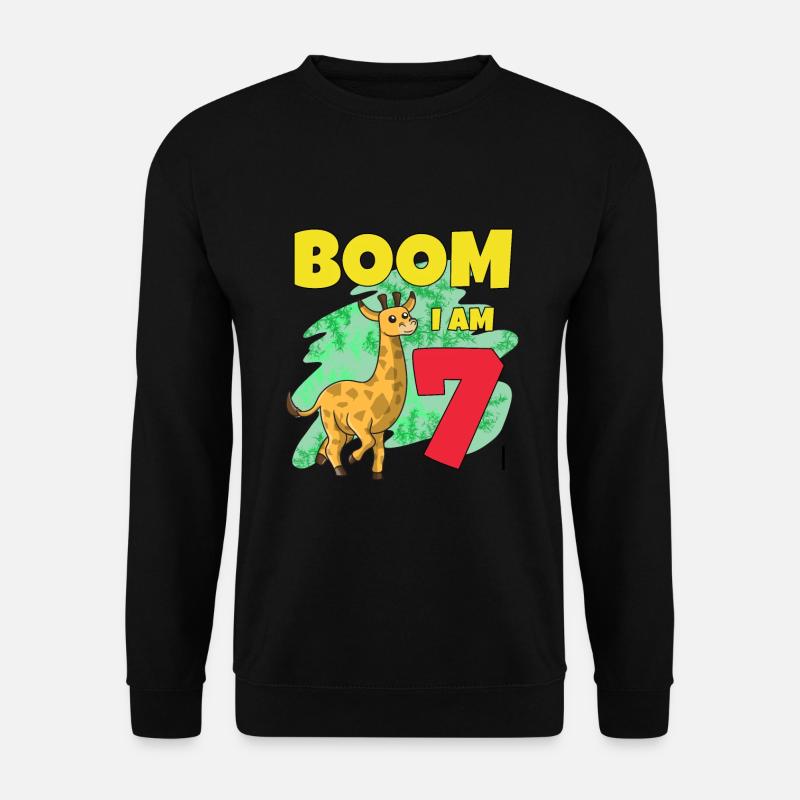 7th birthday giraffe - Unisex Sweatshirt - black