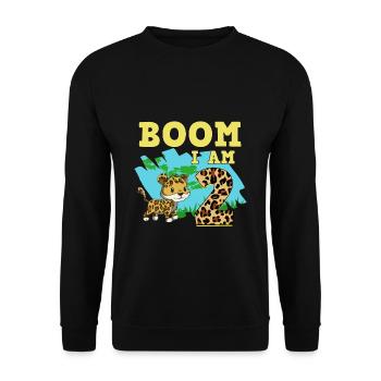 2nd birthday Jaguar - Unisex Sweatshirt - black - Front - Alina (178cm) & Michal (187cm)