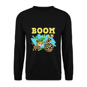 6th birthday Jaguar - Unisex Sweatshirt - black - Front - Alina (178cm) & Michal (187cm)
