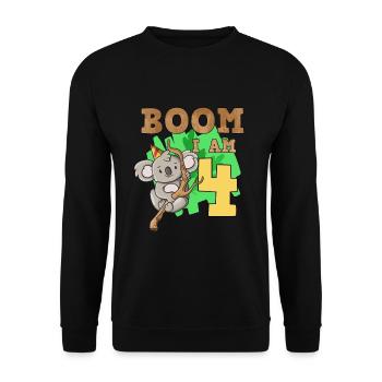 4th birthday koala - Unisex Sweatshirt - black - Front - Alina (178cm) & Michal (187cm)