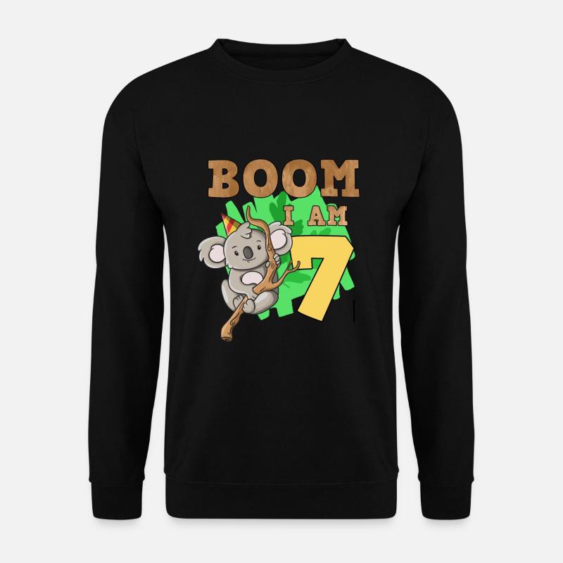 7th Birthday Koala - Unisex Sweatshirt - black