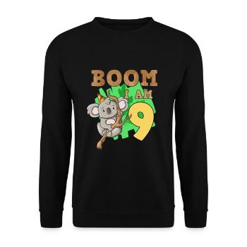 9th birthday koala - Unisex Sweatshirt - black - Front - Alina (178cm) & Michal (187cm)