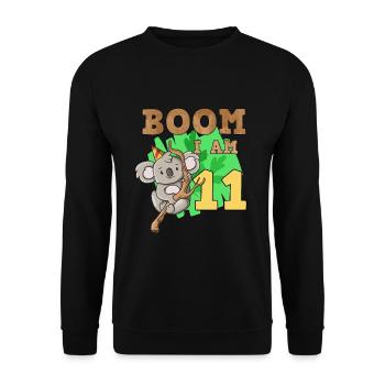 11th birthday koala - Unisex Sweatshirt - black - Front - Alina (178cm) & Michal (187cm)