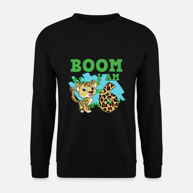 6th birthday leopard - Unisex Sweatshirt - black