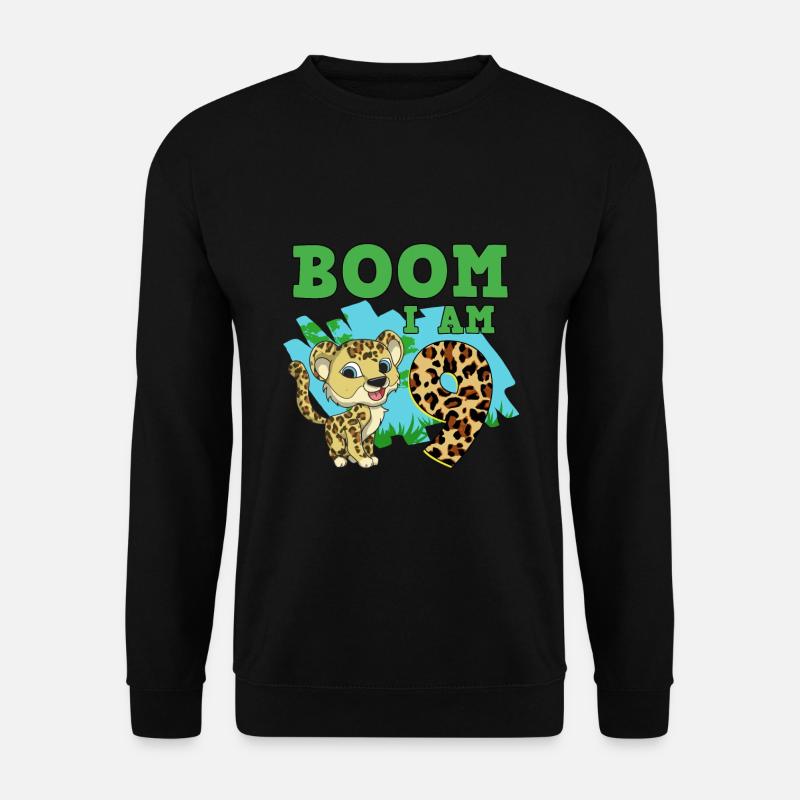 9th Birthday Leopard - Unisex Sweatshirt - black
