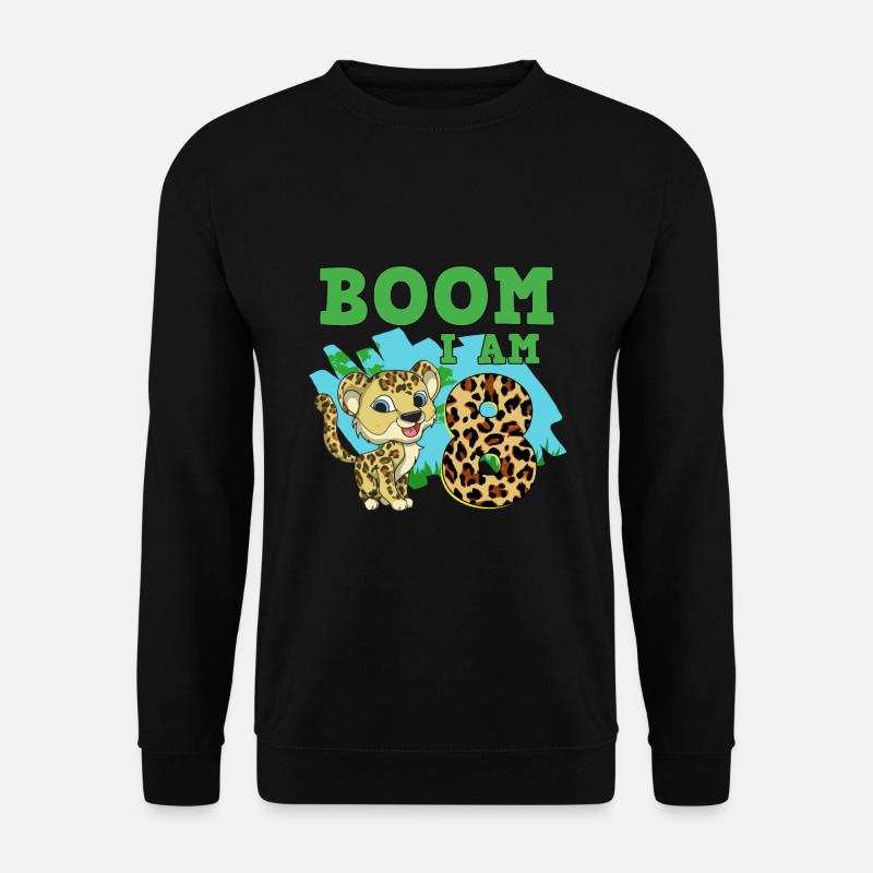 8th Birthday Leopard - Unisex Sweatshirt - black