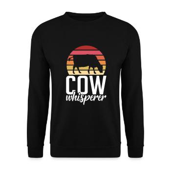 Cow Gift Cow Lover Farmer Gift - Sweat-shirt Unisexe - noir - Devant - Alina (178cm) & Michal (187cm)