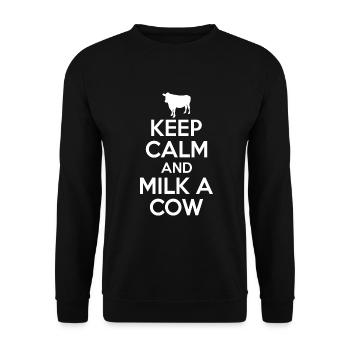 Cow Gift Cow Lover Farmer Gift - Unisex Sweatshirt - black - Front - Alina (178cm) & Michal (187cm)