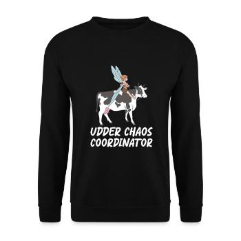 Cow Gift Cow Lover Farmer Gift - Sweat-shirt Unisexe - noir - Devant - Alina (178cm) & Michal (187cm)