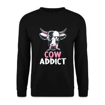 Cow Gift Cow Lover Farmer Gift - Sweat-shirt Unisexe - noir - Devant - Alina (178cm) & Michal (187cm)