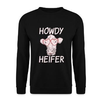 Kuh Geschenk Kuhliebhaber Bauern Geschenk - Unisex Pullover - Schwarz - Vorne - Alina (178cm) & Michal (187cm)