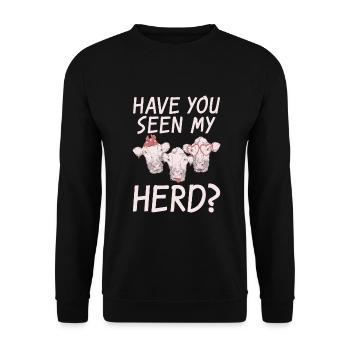 Kuh Geschenk Kuhliebhaber Bauern Geschenk - Unisex Pullover - Schwarz - Vorne - Alina (178cm) & Michal (187cm)