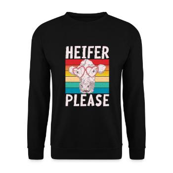 Cow Gift Cow Lover Farmer Gift - Sweat-shirt Unisexe - noir - Devant - Alina (178cm) & Michal (187cm)