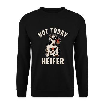 Kuh Geschenk Kuhliebhaber Bauern Geschenk - Unisex Pullover - Schwarz - Vorne - Alina (178cm) & Michal (187cm)