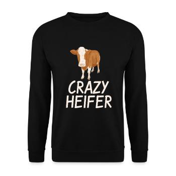 Cow Gift Cow Lover Farmer Gift - Unisex Sweatshirt - black - Front - Alina (178cm) & Michal (187cm)