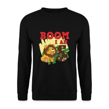 5. Geburtstag - Unisex Pullover - Schwarz - Vorne - Alina (178cm) & Michal (187cm)