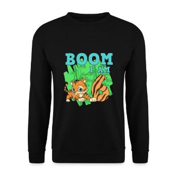 6. Geburtstag - Unisex Pullover - Schwarz - Vorne - Alina (178cm) & Michal (187cm)
