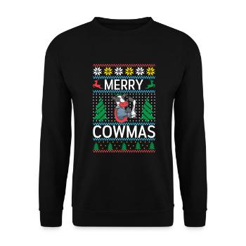 Cow Gift Cow Lover Farmer Gift - Sweat-shirt Unisexe - noir - Devant - Alina (178cm) & Michal (187cm)