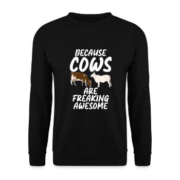 Cow Gift Cow Lover Farmer Gift - Sweat-shirt Unisexe - noir - Devant - Alina (178cm) & Michal (187cm)