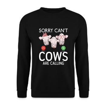 Cow Gift Cow Lover Farmer Gift - Sweat-shirt Unisexe - noir - Devant - Alina (178cm) & Michal (187cm)