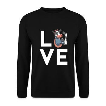 Cow Gift Cow Lover Farmer Gift - Sweat-shirt Unisexe - noir - Devant - Alina (178cm) & Michal (187cm)