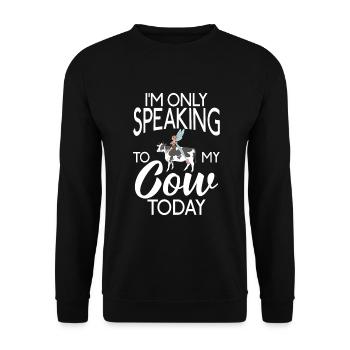 Cadeau vache Cadeau agriculteur Amoureux des vaches - Sweat-shirt Unisexe - noir - Devant - Alina (178cm) & Michal (187cm)