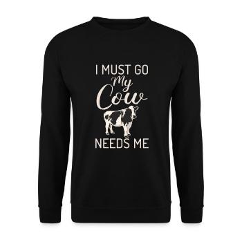 Cadeau vache Cadeau agriculteur Amoureux des vaches - Sweat-shirt Unisexe - noir - Devant - Alina (178cm) & Michal (187cm)