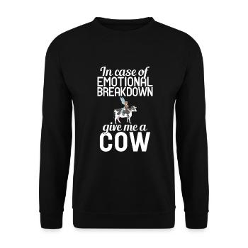 Cow Gift Cow Lover Farmer Gift - Sweat-shirt Unisexe - noir - Devant - Alina (178cm) & Michal (187cm)