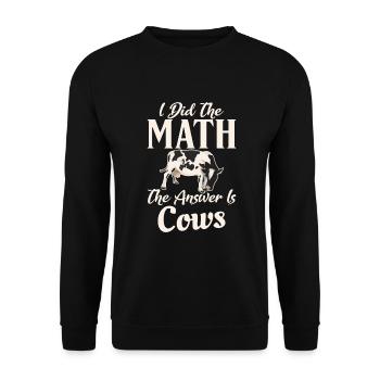 Cow Gift Cow Lover Farmer Gift - Sweat-shirt Unisexe - noir - Devant - Alina (178cm) & Michal (187cm)