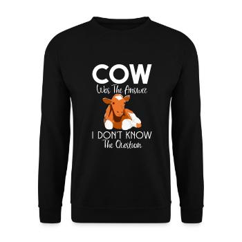 Cow Gift Cow Lover Farmer Gift - Sweat-shirt Unisexe - noir - Devant - Alina (178cm) & Michal (187cm)