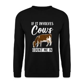 Cow Gift Cow Lover Farmer Gift - Sweat-shirt Unisexe - noir - Devant - Alina (178cm) & Michal (187cm)