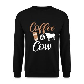Cow Gift Cow Lover Farmer Gift - Unisex Sweatshirt - black - Front - Alina (178cm) & Michal (187cm)