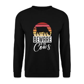 Kuh Geschenk Kuhliebhaber Bauern Geschenk - Unisex Pullover - Schwarz - Vorne - Alina (178cm) & Michal (187cm)