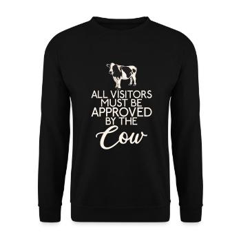 Cow Gift Cow Lover Farmer Gift - Unisex Sweatshirt - black - Front - Alina (178cm) & Michal (187cm)