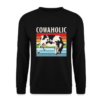 Cow Gift Cow Lover Farmer Gift - Sweat-shirt Unisexe - noir - Devant - Alina (178cm) & Michal (187cm)