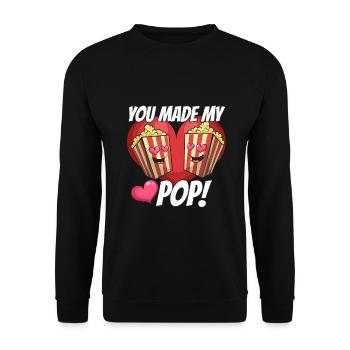 Du hast meine Pop-Liebe gemacht - Unisex Pullover - Schwarz - Vorne - Alina (178cm) & Michal (187cm)