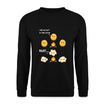 Popcorn Camping Witziges Zitat Popcorn - Unisex Pullover - Schwarz - Vorne - Alina (178cm) & Michal (187cm)