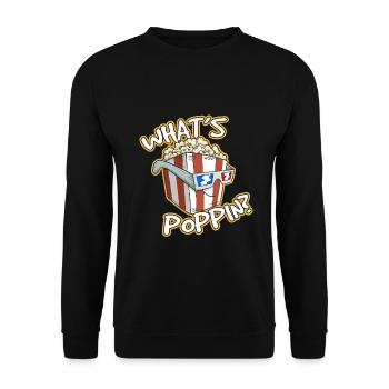 Whats Poppin - Unisex Pullover - Schwarz - Vorne - Alina (178cm) & Michal (187cm)