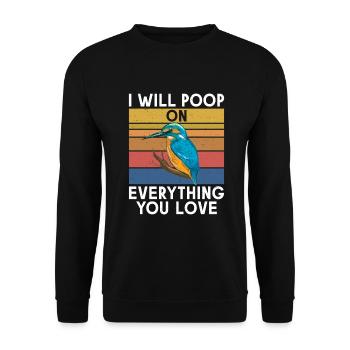 Bird Owner Gift Bird Lover - Unisex Sweatshirt - black - Front - Alina (178cm) & Michal (187cm)
