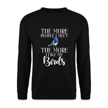 Bird Owner Gift Bird Lover - Unisex Sweatshirt - black - Front - Alina (178cm) & Michal (187cm)