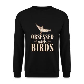 Bird Owner Gift Bird Lover - Unisex Sweatshirt - black - Front - Alina (178cm) & Michal (187cm)