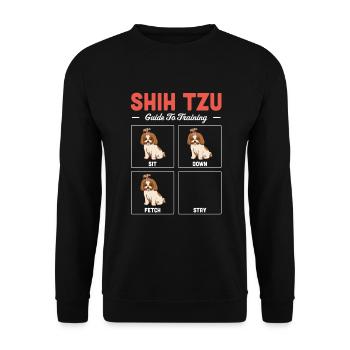 Shih Tzu - Unisex Pullover - Schwarz - Vorne - Alina (178cm) & Michal (187cm)