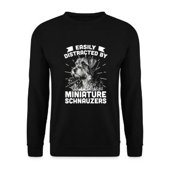 Miniature Schnauzer - Unisex Sweatshirt - black - Front - Alina (178cm) & Michal (187cm)