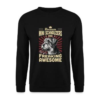 Zwergschnauzer - Unisex Pullover - Schwarz - Vorne - Alina (178cm) & Michal (187cm)