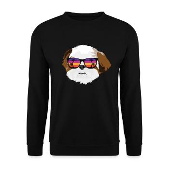 Shih Tzu - Unisex Pullover - Schwarz - Vorne - Alina (178cm) & Michal (187cm)