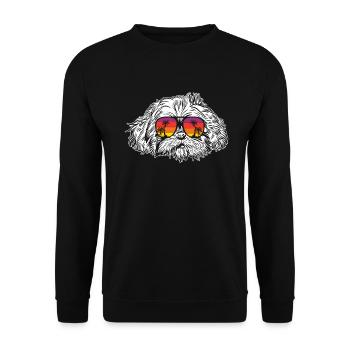 Shih Tzu - Unisex Pullover - Schwarz - Vorne - Alina (178cm) & Michal (187cm)