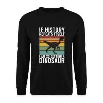 Dinosaurier Geschenk Dino Liebhaber Geschenk - Unisex Pullover - Schwarz - Vorne - Alina (178cm) & Michal (187cm)