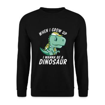 Dinosaurier Geschenk Dino Liebhaber Geschenk - Unisex Pullover - Schwarz - Vorne - Alina (178cm) & Michal (187cm)