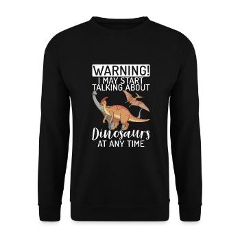 Dinosaurier Geschenk Dino Liebhaber Geschenk - Unisex Pullover - Schwarz - Vorne - Alina (178cm) & Michal (187cm)